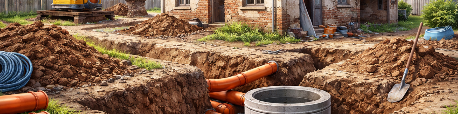 Starší dům a napojení na vodovod a kanalizaci